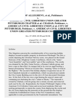 Allegheny County v. Greater Pittsburgh ACLU, 492 U.S. 573 (1989)