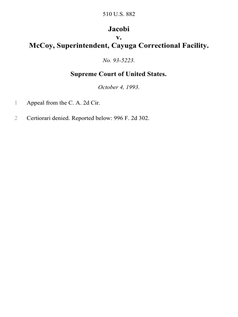 Jacobi v. McCoy Superintendent, Cayuga Correctional Facility, 510 U.S
