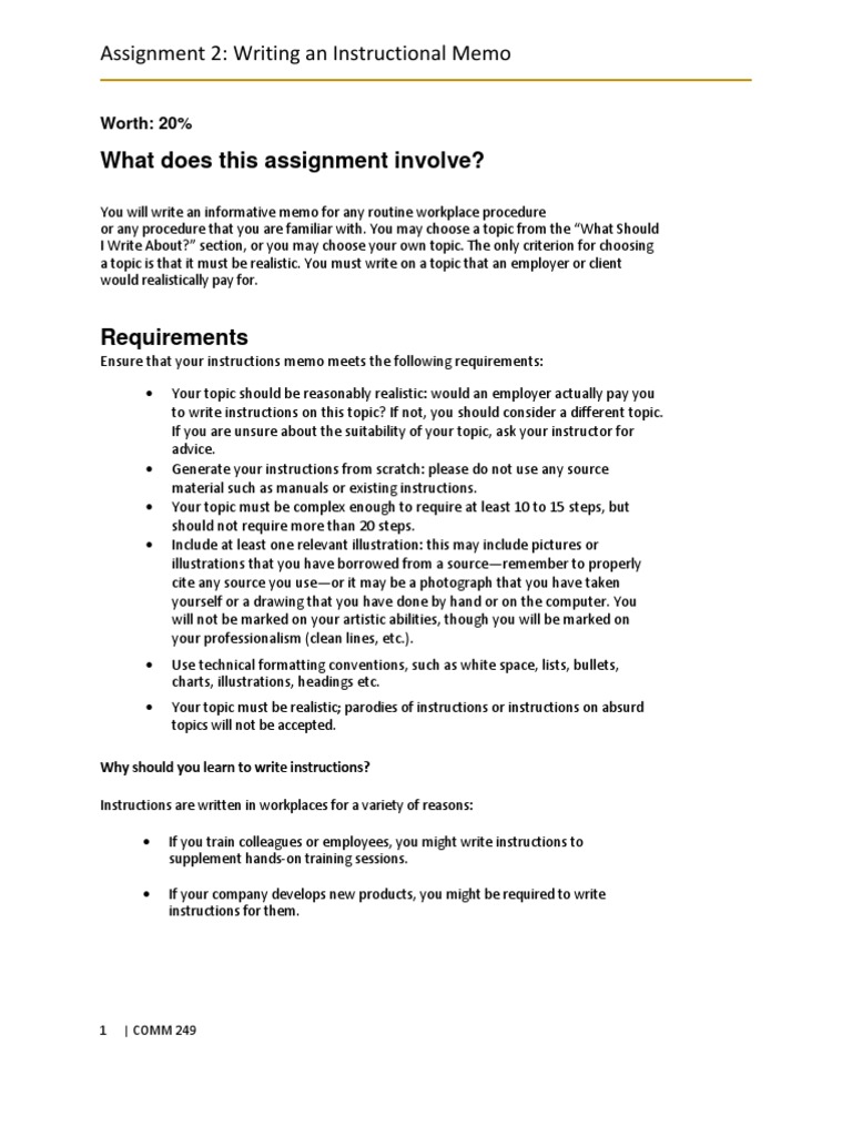 Writing an Instructional Memo Guide | PDF