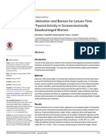 Motivation and Barriers For Leisure-Time Physical Activity in Socioeconomically Disadvantaged Women