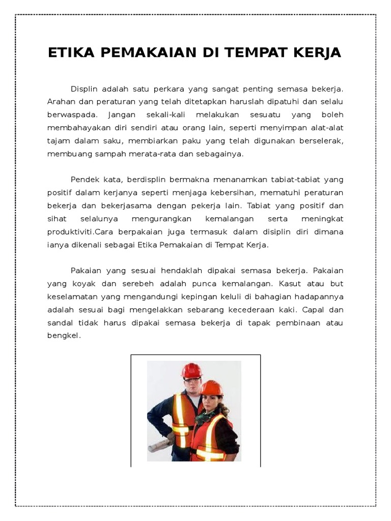 etika di tempat kerja