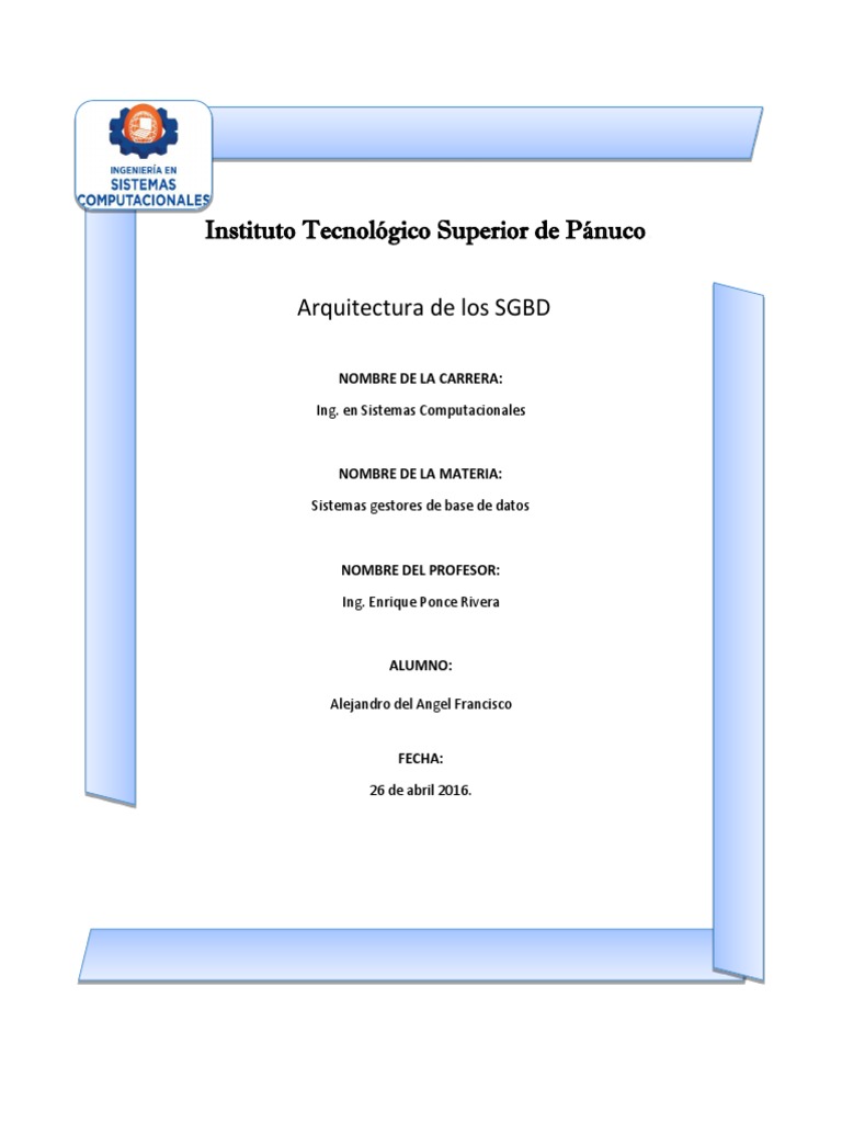 Arquitectura de SGBD y sus niveles | PDF | SQL | Bases de datos