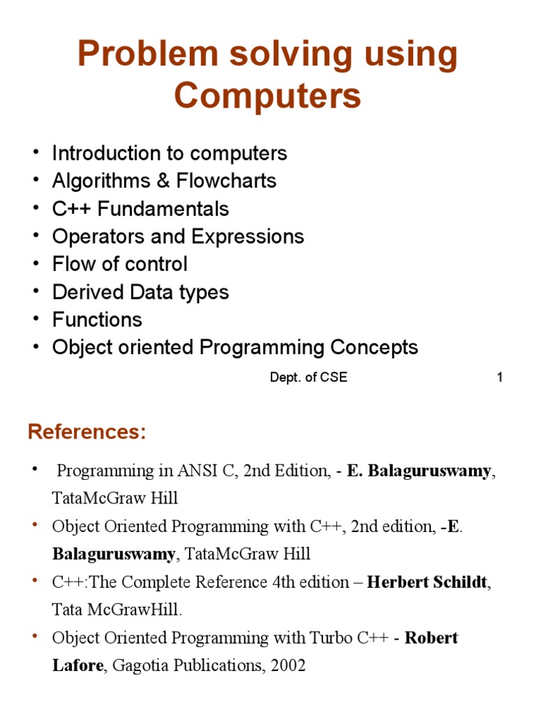An Introduction to Problem Solving Using Computers: Fundamental ...