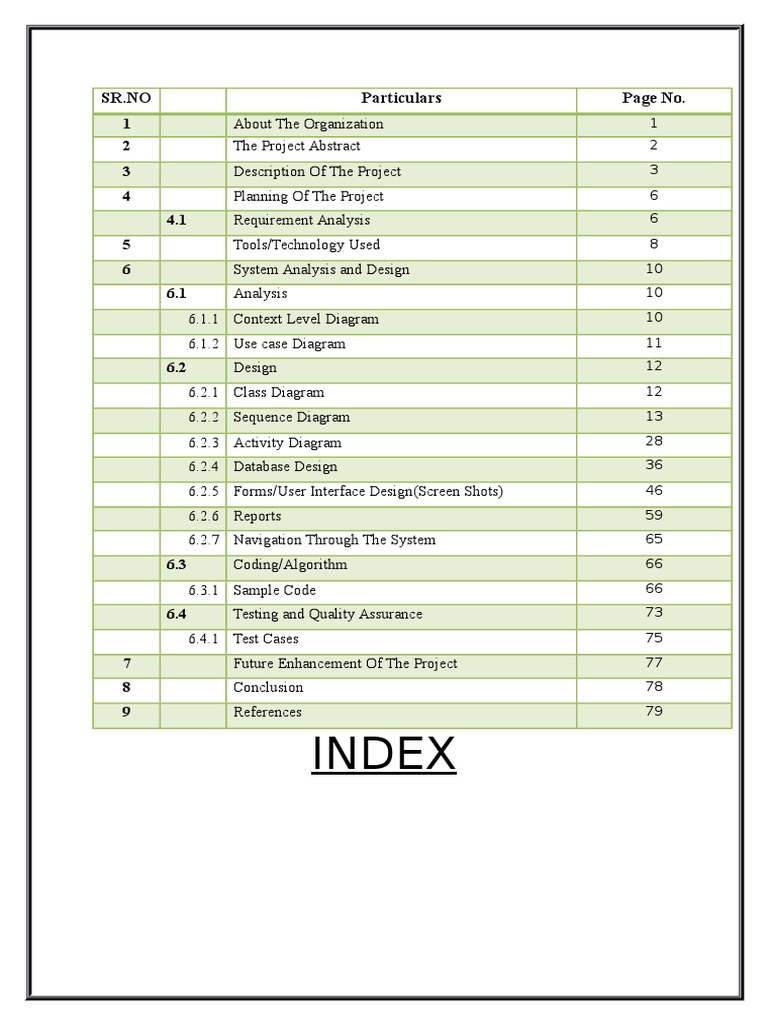 Index: SR - No Particulars Page No | PDF | Art | Computers