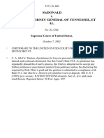 McDonald v. Summers, Attorney General of Tennessee, 537 U.S. 803 (2002)