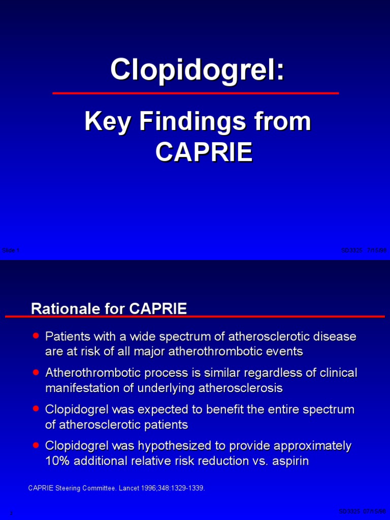 CAPRIE Trial Summary and Findings | PDF | Stroke | Aspirin