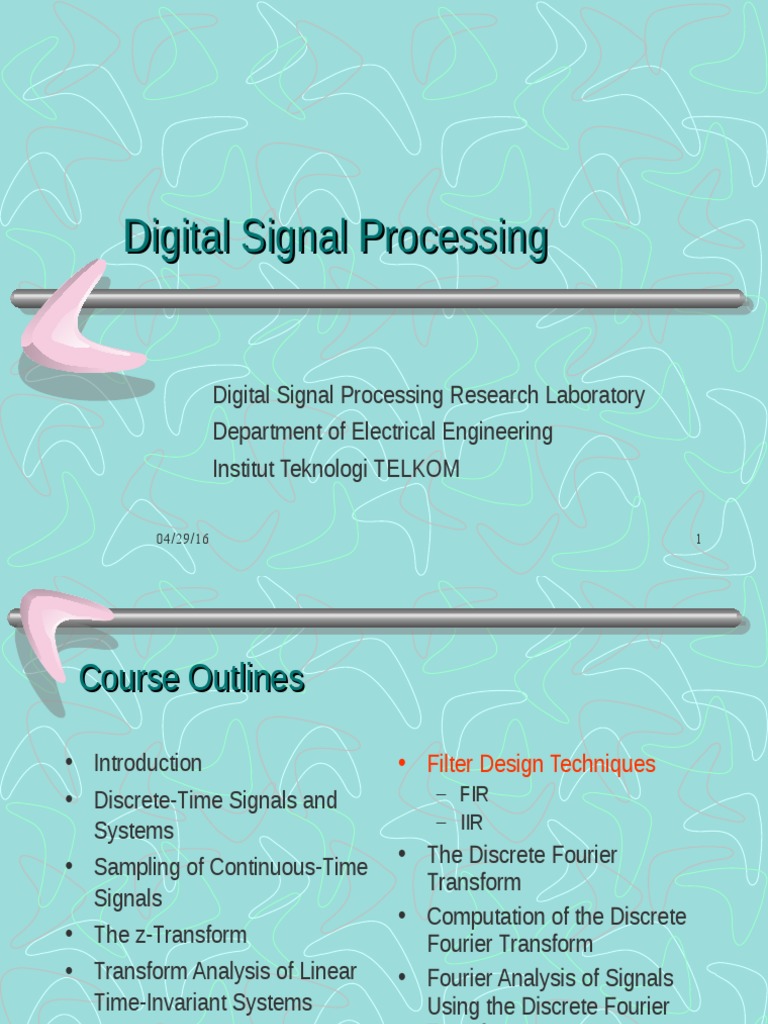 1 Digital Signal Processing Introduction PDF Digital Signal