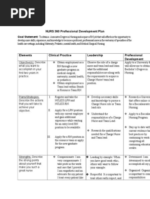 Professional Development Plan