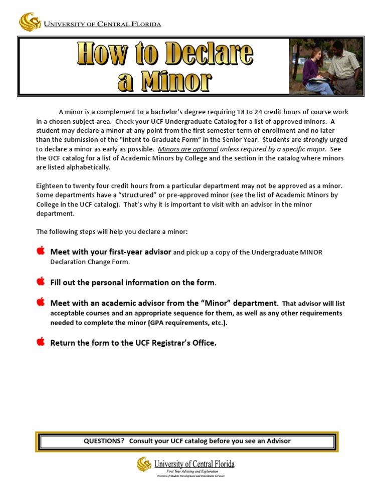 Declaring a Minor at UCF Guide | PDF