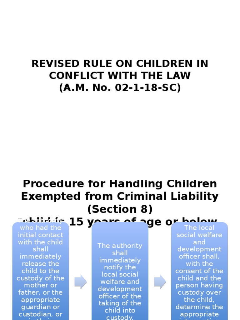 Report Revised Rule On Children in Conflict With The Law | PDF ...