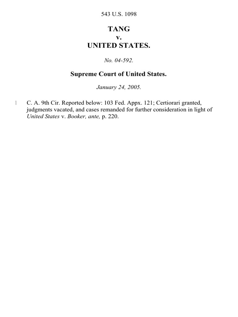 Legal Update: Tang v. United States | PDF
