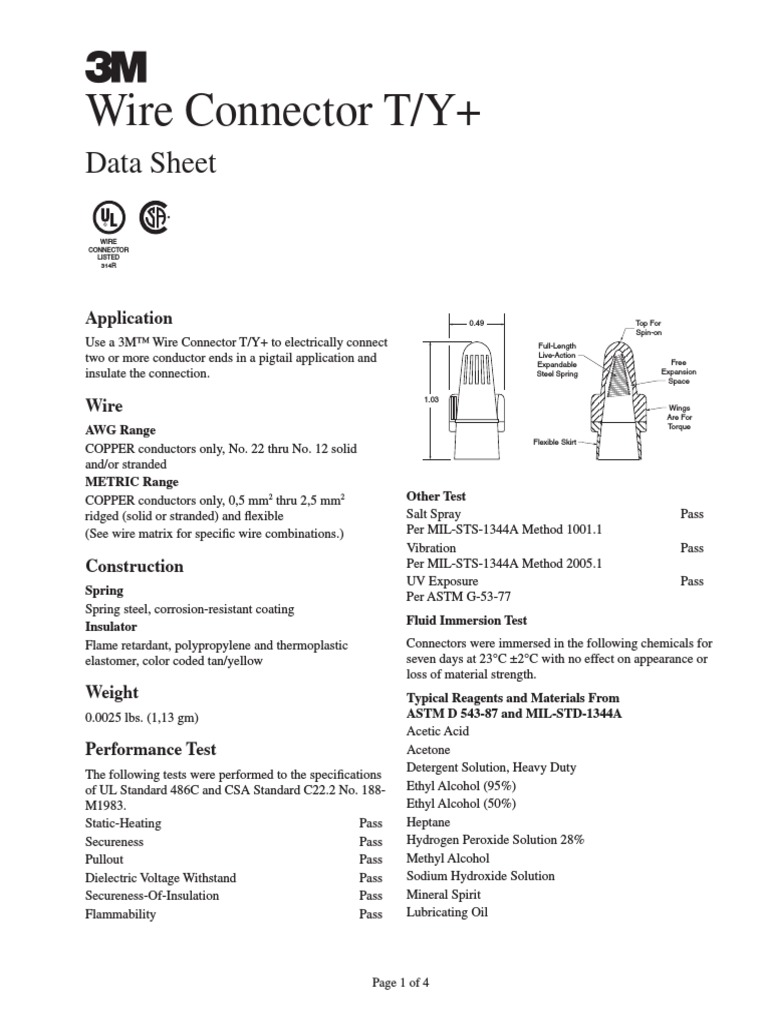 Wire Connector T/Y+ | PDF | Wire | Electrical Connector