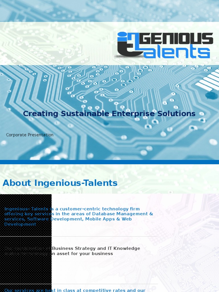 Ingenious Talents: Enterprise Solutions | PDF | Enterprise Resource ...