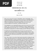 Missouri Pacific R. Co. v. McFadden, 154 U.S. 155 (1894)