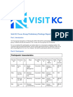 Visit KC Focus Group Preliminary Findings Report
