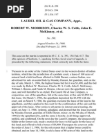 Laurel Oil & Gas Co. v. Morrison, 212 U.S. 291 (1909)
