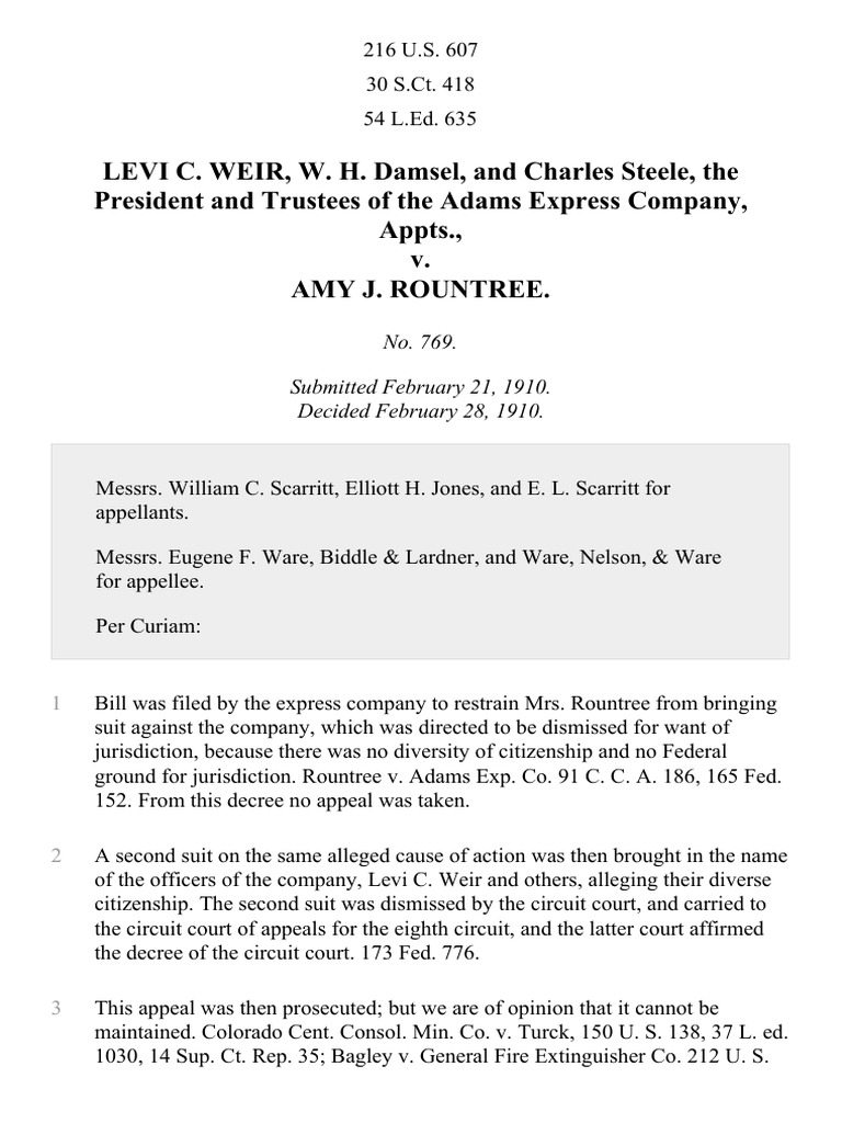 Appeal Dismissal in Weir v. Rountree Case | PDF | Law