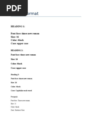 Report Format