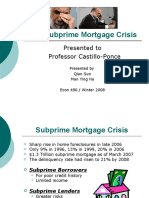 U.S. Subprime Mortgage Crisis: Presented To Professor Castillo-Ponce