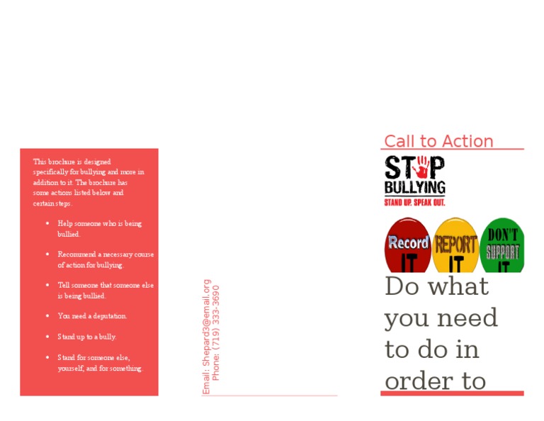 Bullying Brochure Pdf
