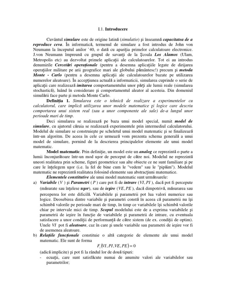 Curs Modelare Si Simulare | PDF
