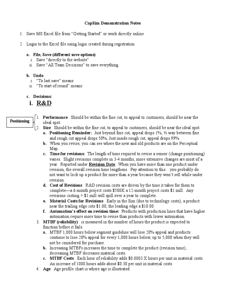 CapSim Simulation Overview and Strategies | PDF | Bonds (Finance) | Stocks