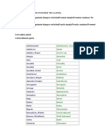 Tablas de Vocabulario de Inglés