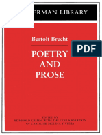 Brecht, Bertolt - Poetry and Prose (Continuum, 2003)