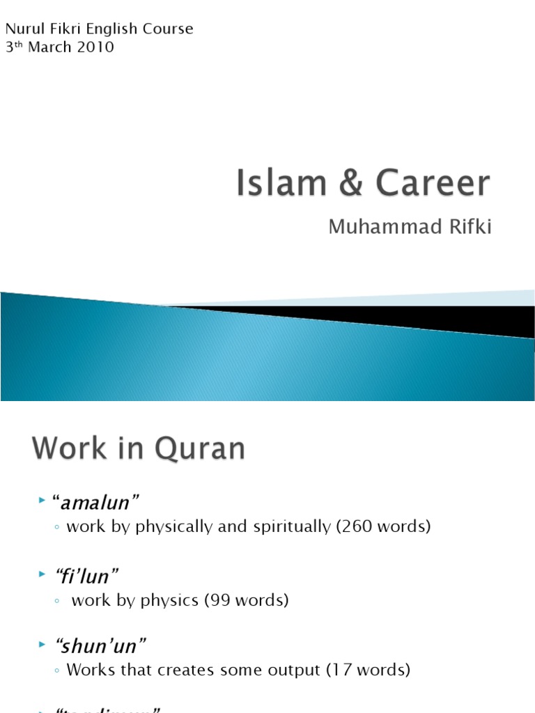 Islamic Work Ethics and Career Guidance | PDF | Religious Belief And ...