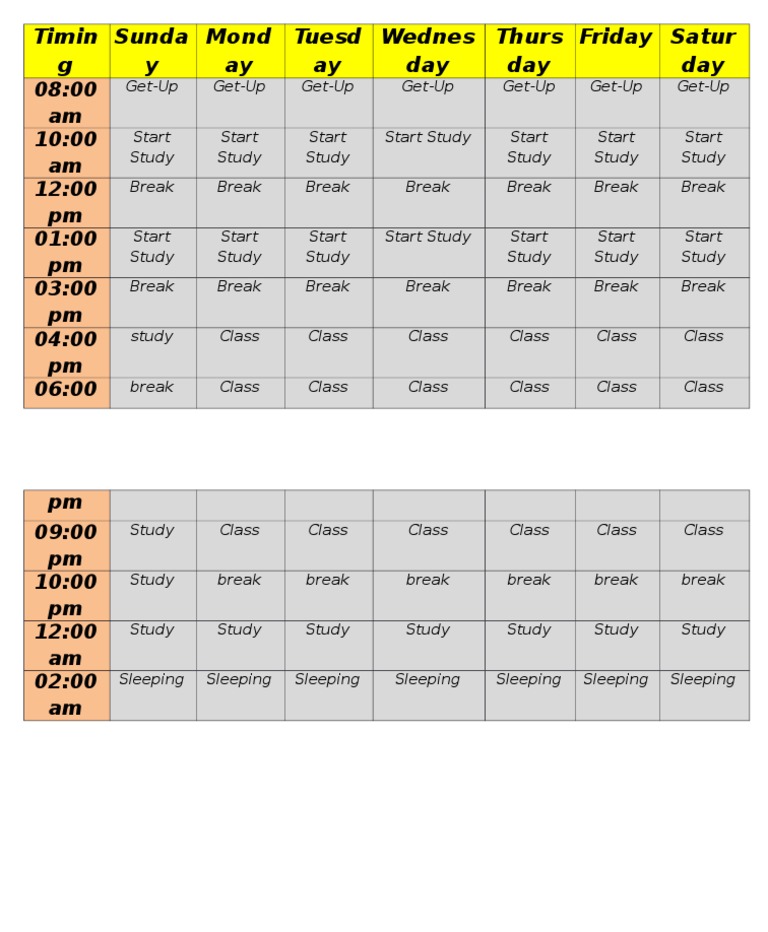 Daily Study and Class Schedule | PDF | Language Arts & Discipline ...