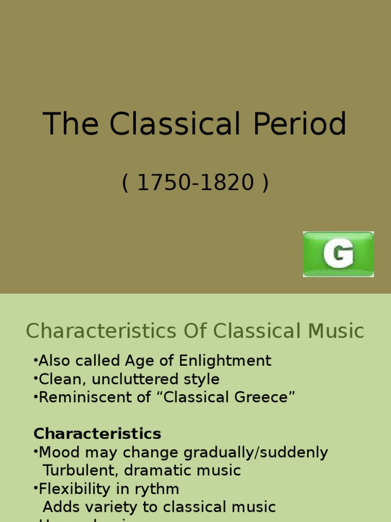 The Classical Period Official Pdf