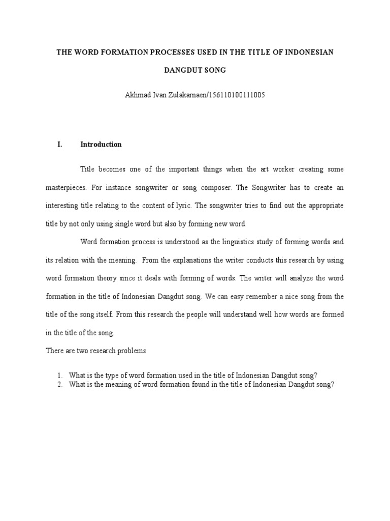 Assignment on word formation picture