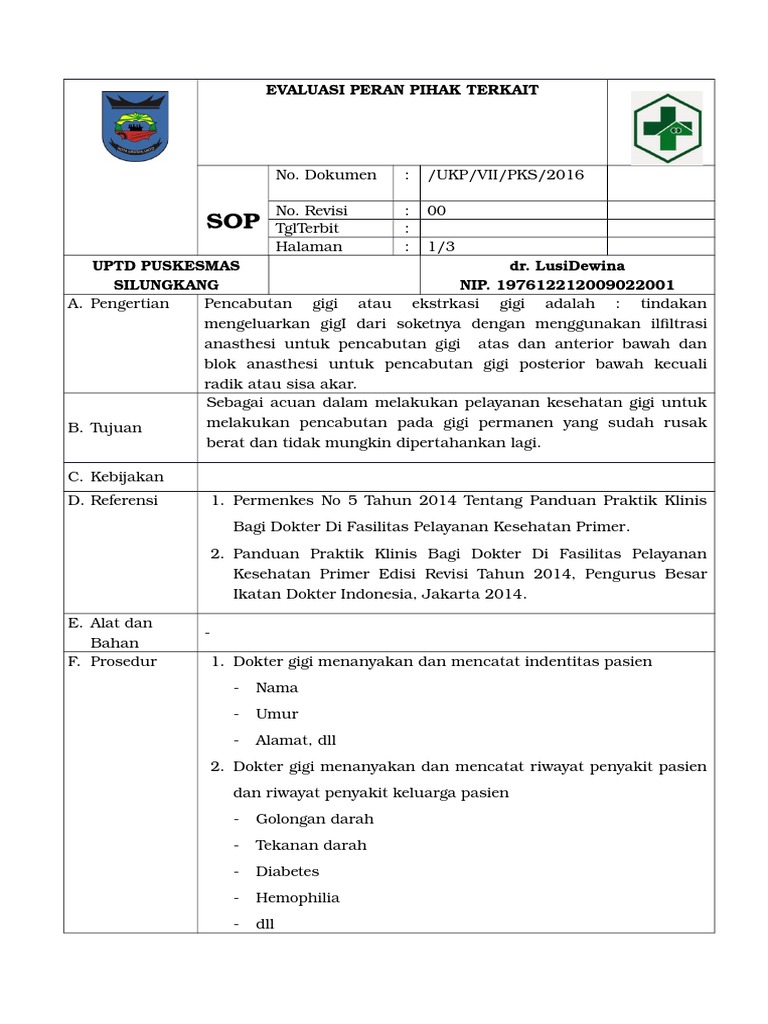 Sop Pencabutan Gigi Permanen