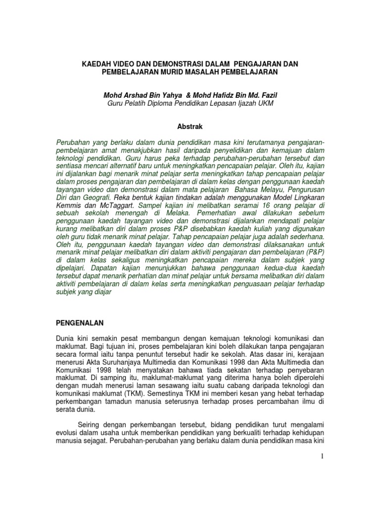 Kaedah Video Dan Demonstrasi Pdf