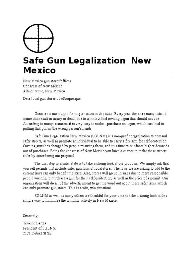 portfolio final safe gun legalization new mexico proposal complete