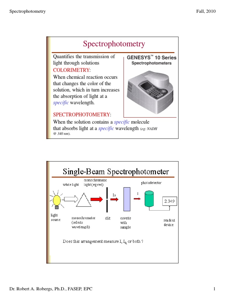 Spectrophotometry Colorimetry PDF