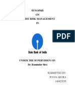 Synopsis ON Credit Risk Management IN: Pooja Arora 140423533