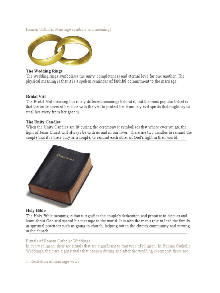 Catholic Wedding Symbols And Meanings
