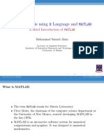 Data Analysis Using S Language and MATLAB: A Brief Introduction of MATLAB