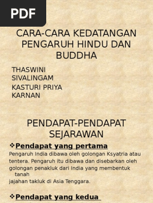 Cara Cara Kedatangan Pengaruh Hidu Dan Buddha Pdf