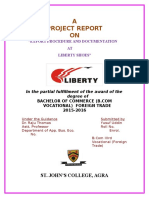 A Project Report ON: "Export Procedure and Documentation AT Liberty Shoes"