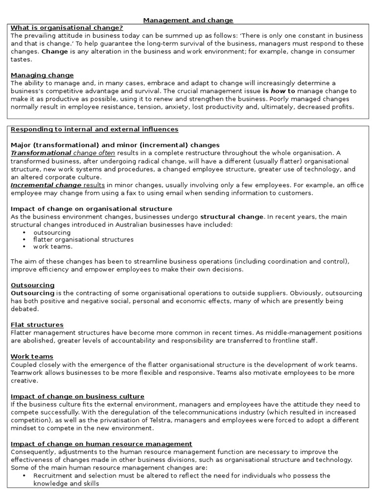 Business Management and Change | PDF | Leadership | Strategic Management