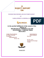 A Project Report ON: "Export Procedure and Documentation" AT Sarda Energy & Mineral LTD