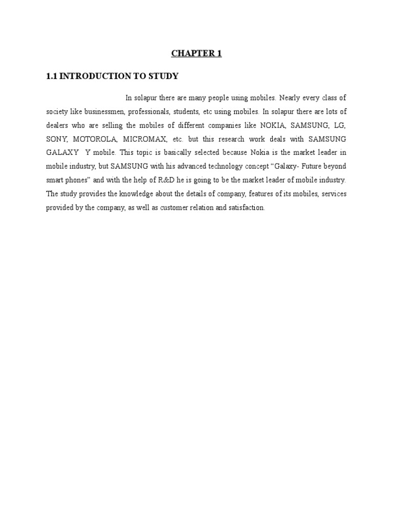 Customer Satisfaction Among The Samsung Mobile PDF Samsung Mobile