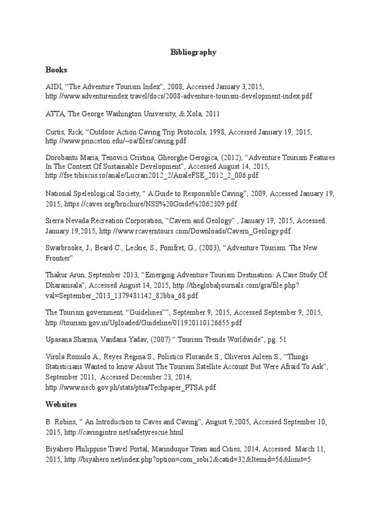 Bibliography Cave Subterranea (Geography)