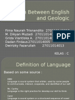 Relation Between English and Geologic