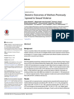 Obstetric Outcomes of Mothers Previously Exposed To Sexual Violence