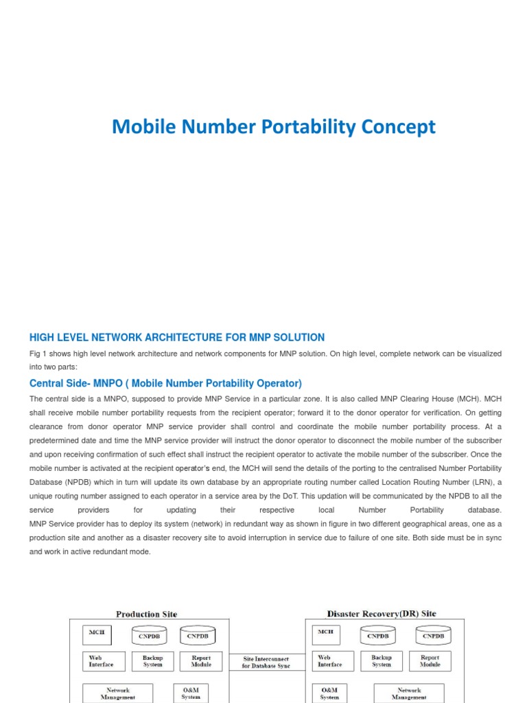 MNP Concept | PDF | Telecommunications | Networks
