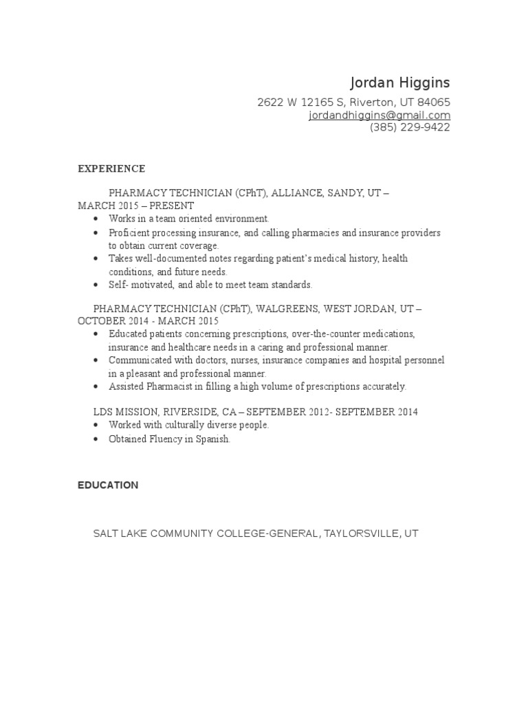 Jordan Higgins Resume | PDF