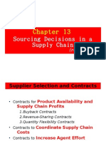 Sourcing Decisions in A Supply Chain: ( .) Remaining